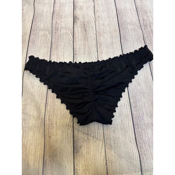 Shade & Shore Black Bikini Swim Bottom Ruffle Trim Size XL - Picture 6 of 6
